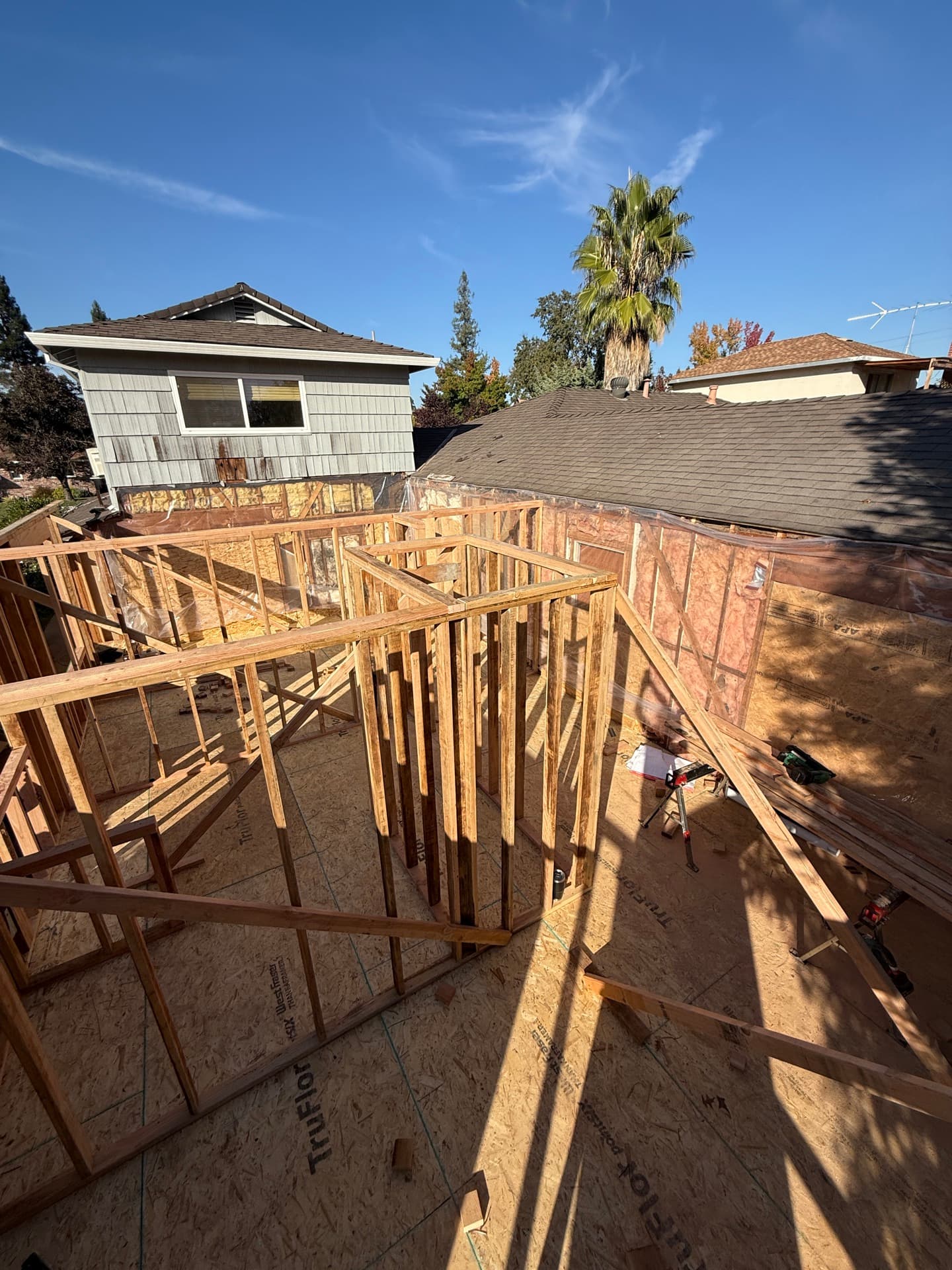 Completed attached ADU on a mature Sacramento County lot near Carmichael.